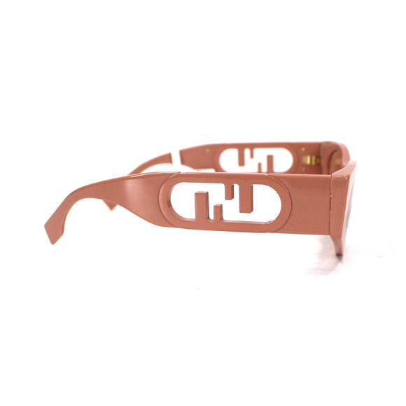 Fendi O'Lock Cat Eye Sunglasses NEW Logo FF Cut Out Neutral Pink UV Protection - Picture 3 of 9